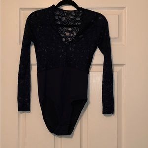 Beautiful Navy Lace Bodysuit